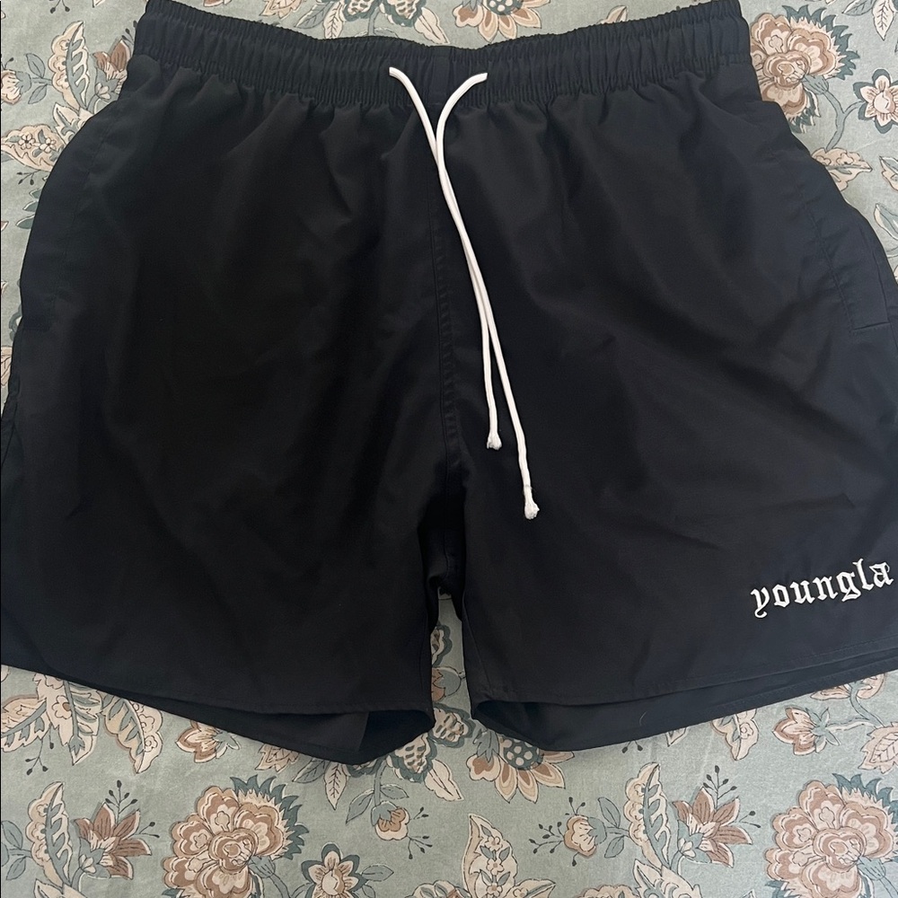 YoungLA Black Athletic Shorts